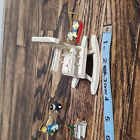 Wooden bundle Christmas ornaments Hallmark chair bird deer tiny rocking horse - Picture 12 of 16